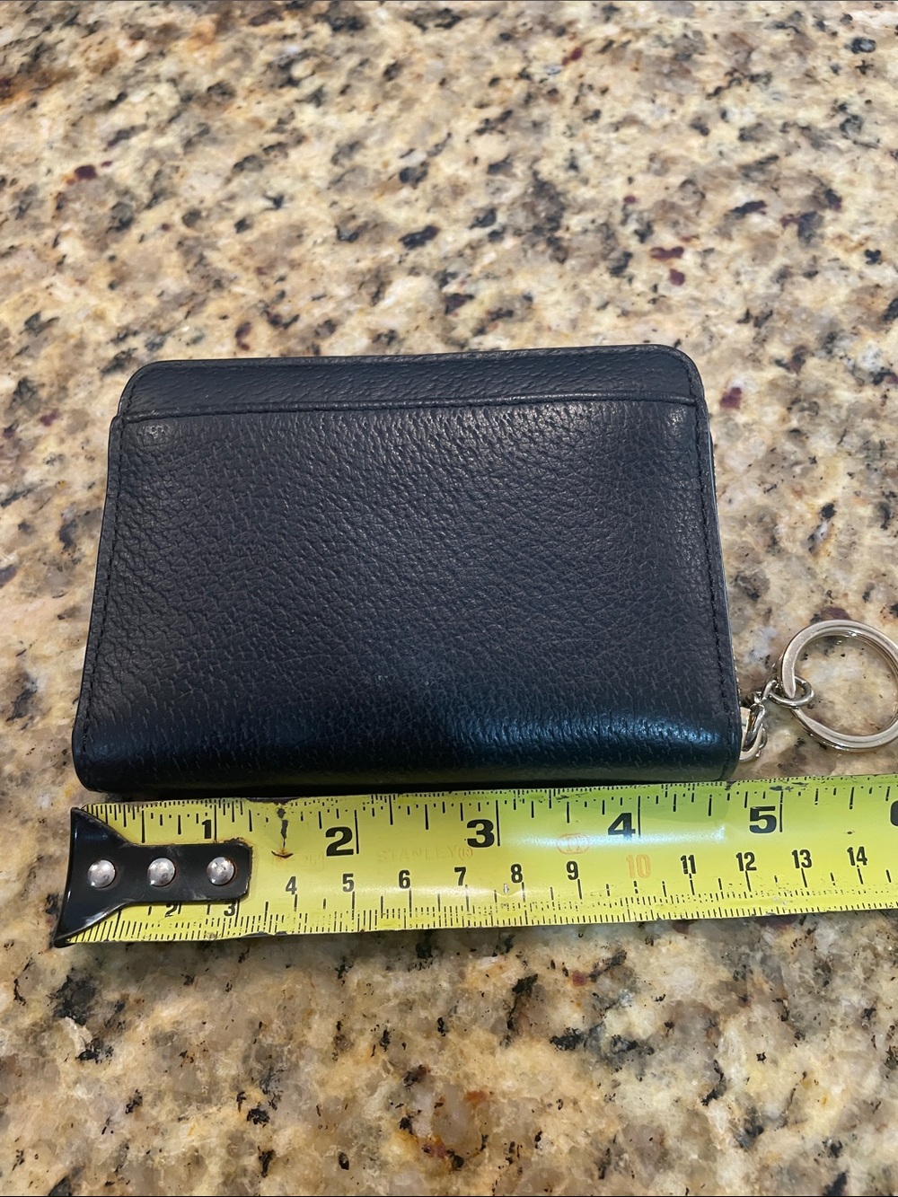 kate spade Black Pebbled Leather Key & Card Holder with Keyring - Picture 4 of 6